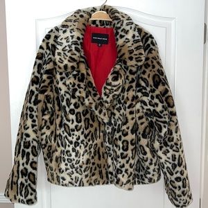 Who What Wear Cheetah Fur Jacket